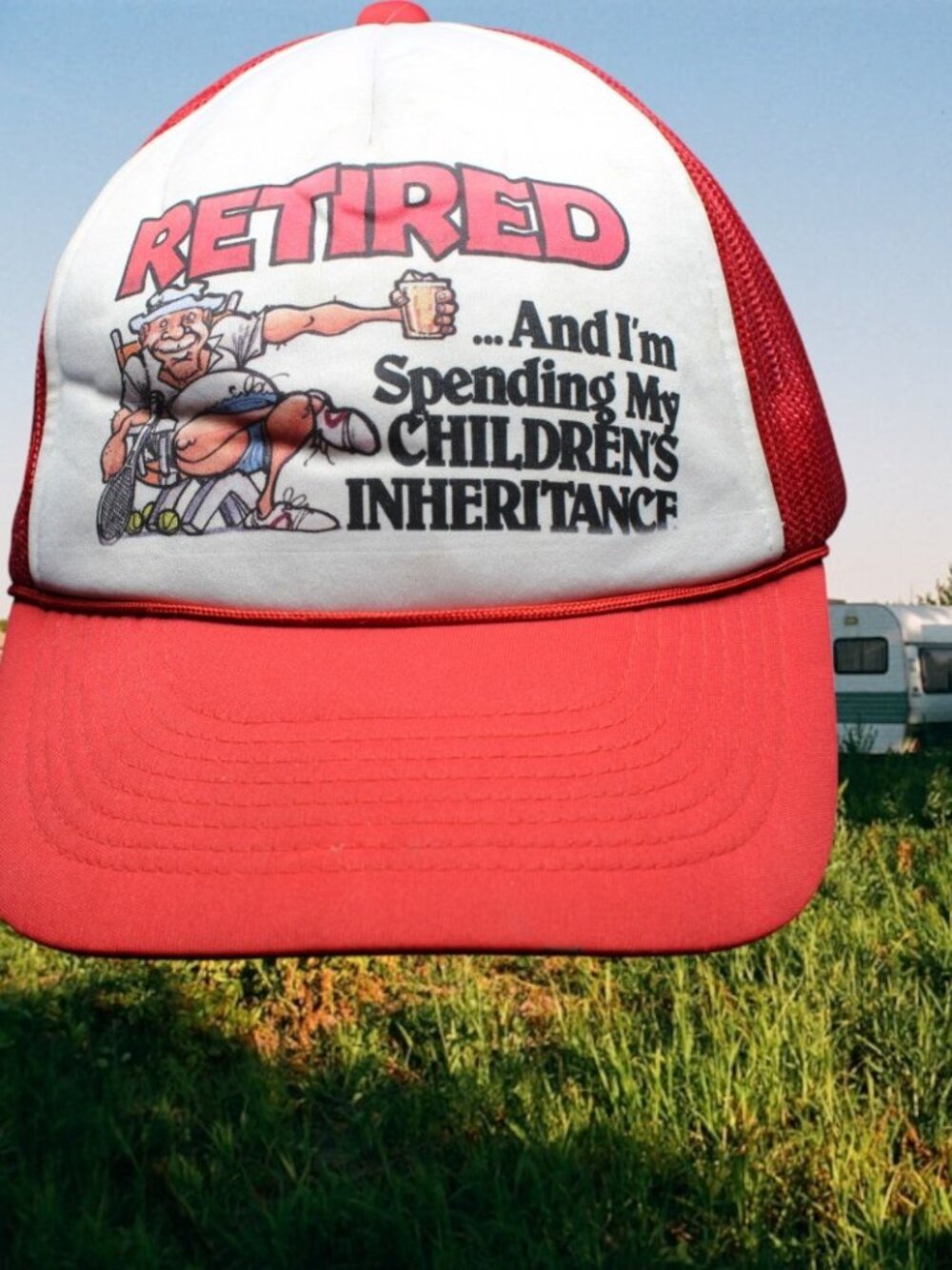 Vintage Foam 80s 90s Retired And Spending My Children's Inheritance Hat Cap